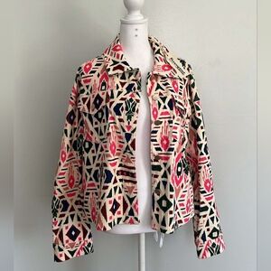 Savanna Jane Multicolor Geometric Jean Jacket